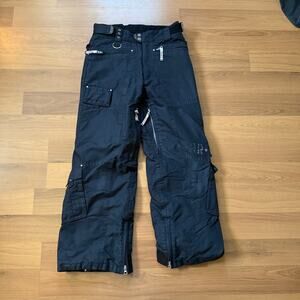 Women's Betty Rides Black Multi-Pocket Winter Insulated Snowboard Pants Sz Small